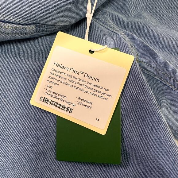 Halara Flex Denim High Rise Flare Jeans Stretch Pull On Blue Size Small - Picture 9 of 11